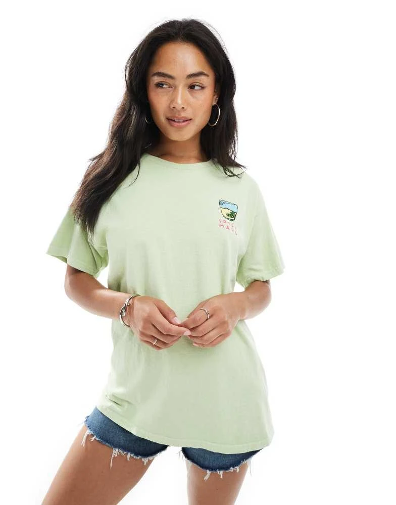 Miss Selfridge Miss Selfridge spicy marg oversized graphic tee in green 3