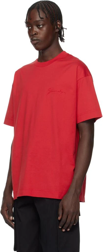 Givenchy Red 'GIVENCHY' T-shirt 4