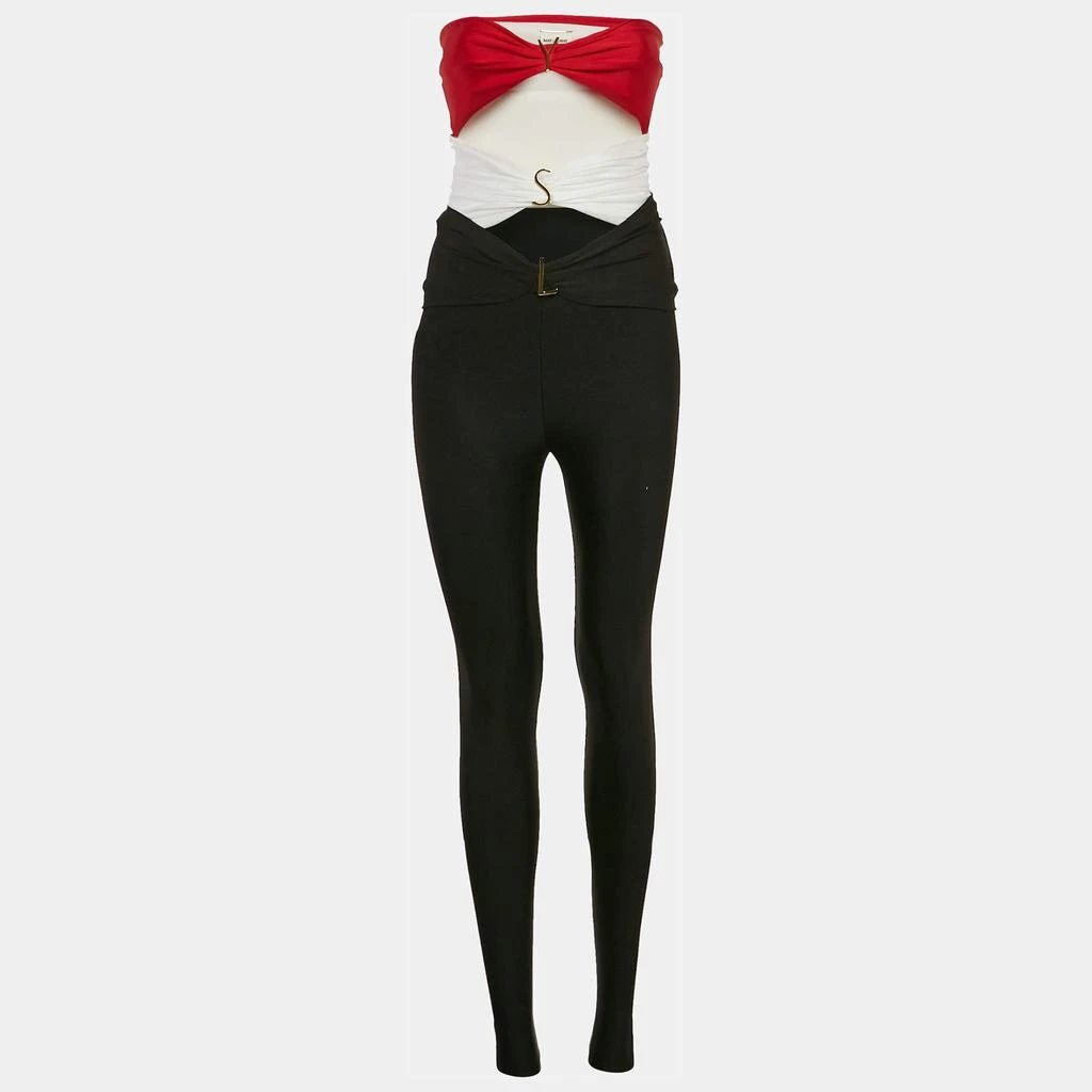 Yves Saint Laurent Saint Laurent Black/Red Jersey Cut-Out Strapless Jumpsuit One Size 1