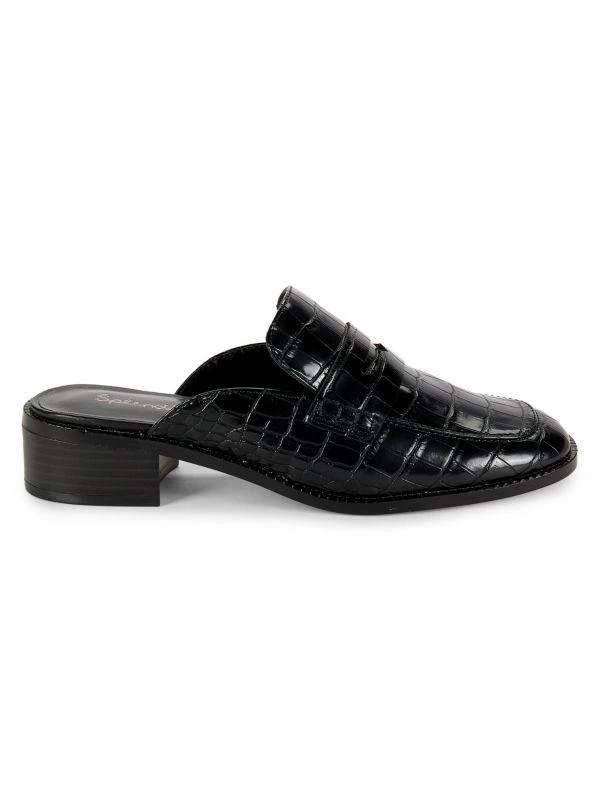 Splendid Dora Croc-Embossed Penny Loafer Mules 1