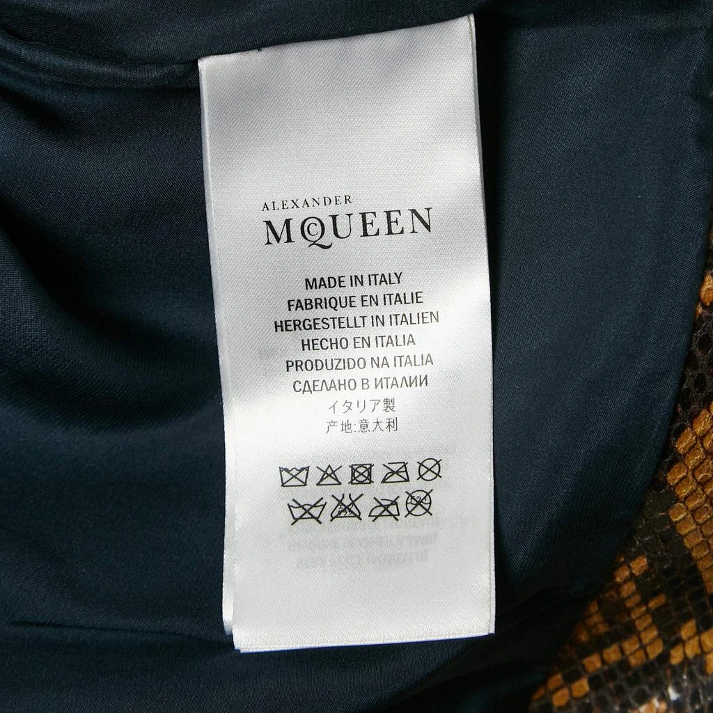 Alexander McQueen Alexander McQueen Brown Snakeskin Pattern Patent Leather Pencil Skirt M 5