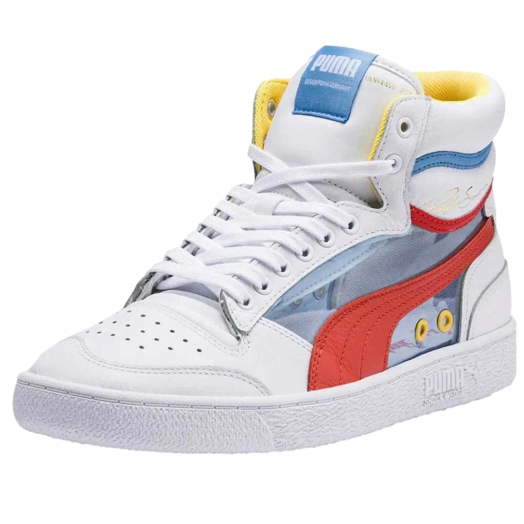 Puma Ralph Sampson Mid Glass White/Hot Coral/Ethereal Blue  371582-02 Men's 2