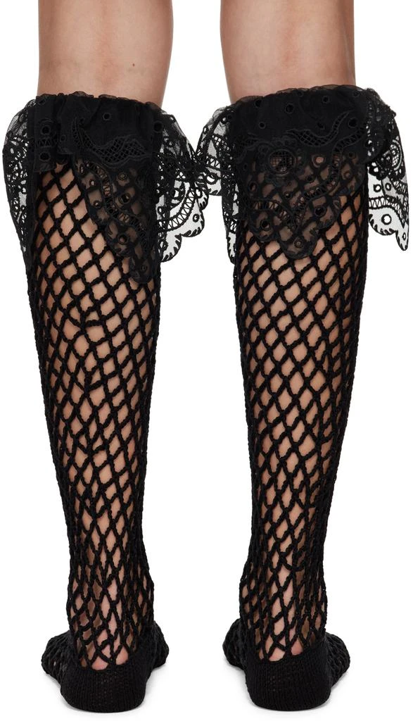 CHOPOVA LOWENA Black Crochet Net Socks 2