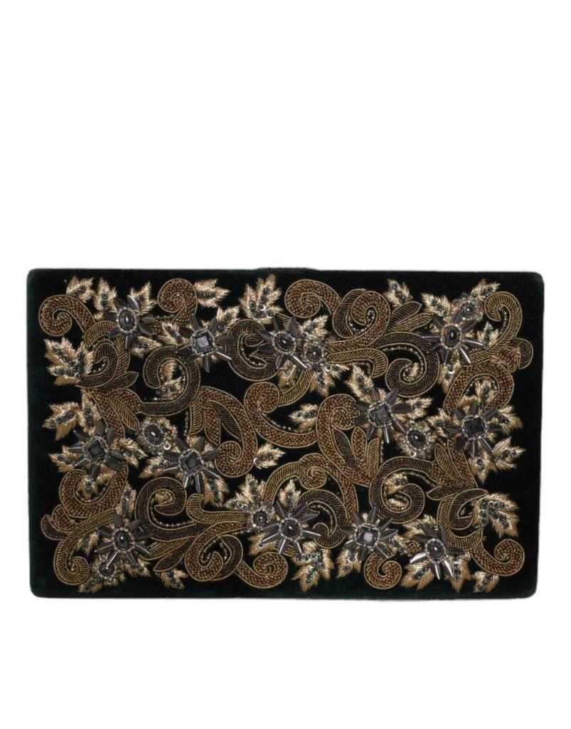 Dolce 
Gabbana Velvet gold Frame Clutch Evening Party Purse Women
s Bag 3