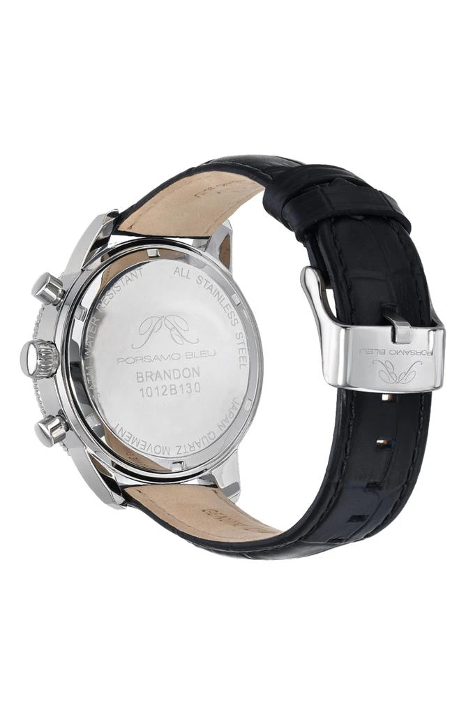 Porsamo Bleu Brandon Leather Strap Chronograph, 44mm 3
