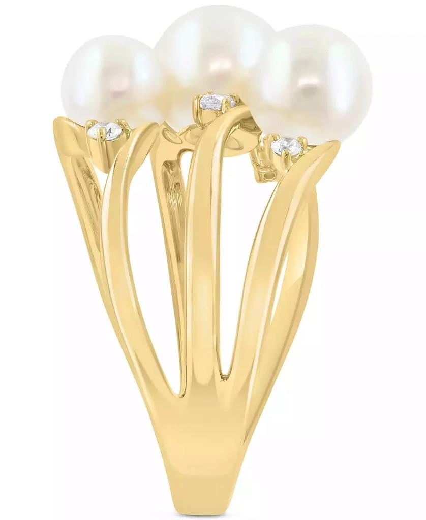 Effy EFFY® Cultured Freshwater Pearl (5-1/2 - 7mm) 
Diamond (1/8 ct. t.w.) Statement Ring in 14k Yellow Gold 3