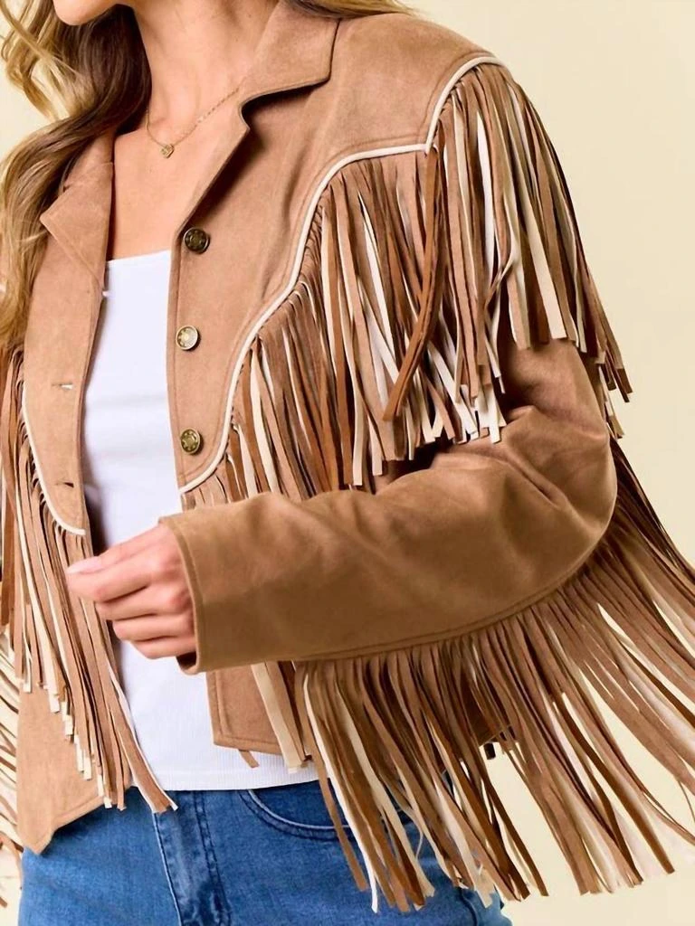 Saints & Hearts Saints & Hearts - 2-tone Fringe Jacket With Piping 3