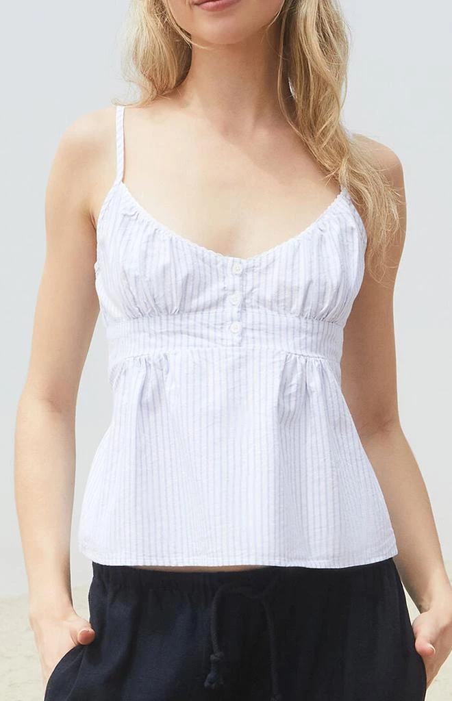 John Galt Blue & White Striped Tiffany Tank Top 1