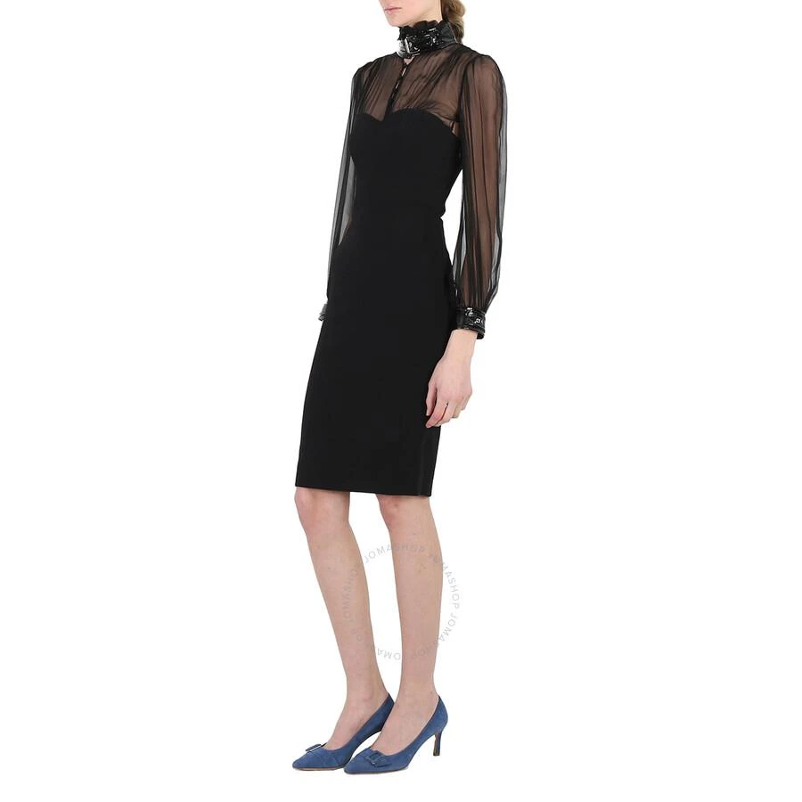 Moschino Ladies Black Sheer Blouse Buckled Dress 3