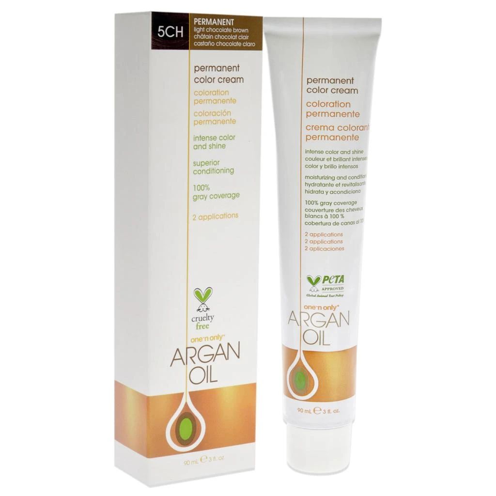 One n Only Argan Oil Permanent Color Cream - 5CH Light Chocolate Brown by  for Unisex - 3 oz Hair Color 3