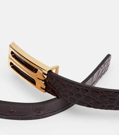 Victoria Beckham Croc-effect leather belt 3