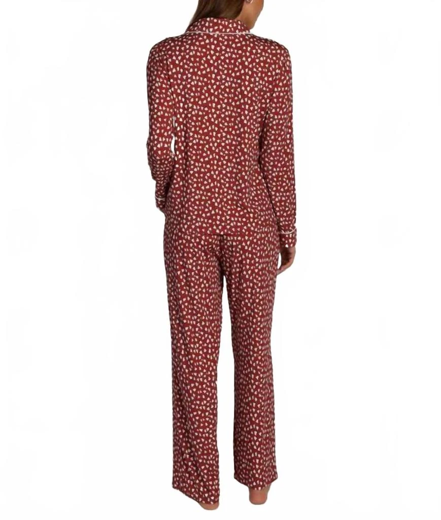 Dylan Hearts Long Sleeve Pajama Set In Red 2
