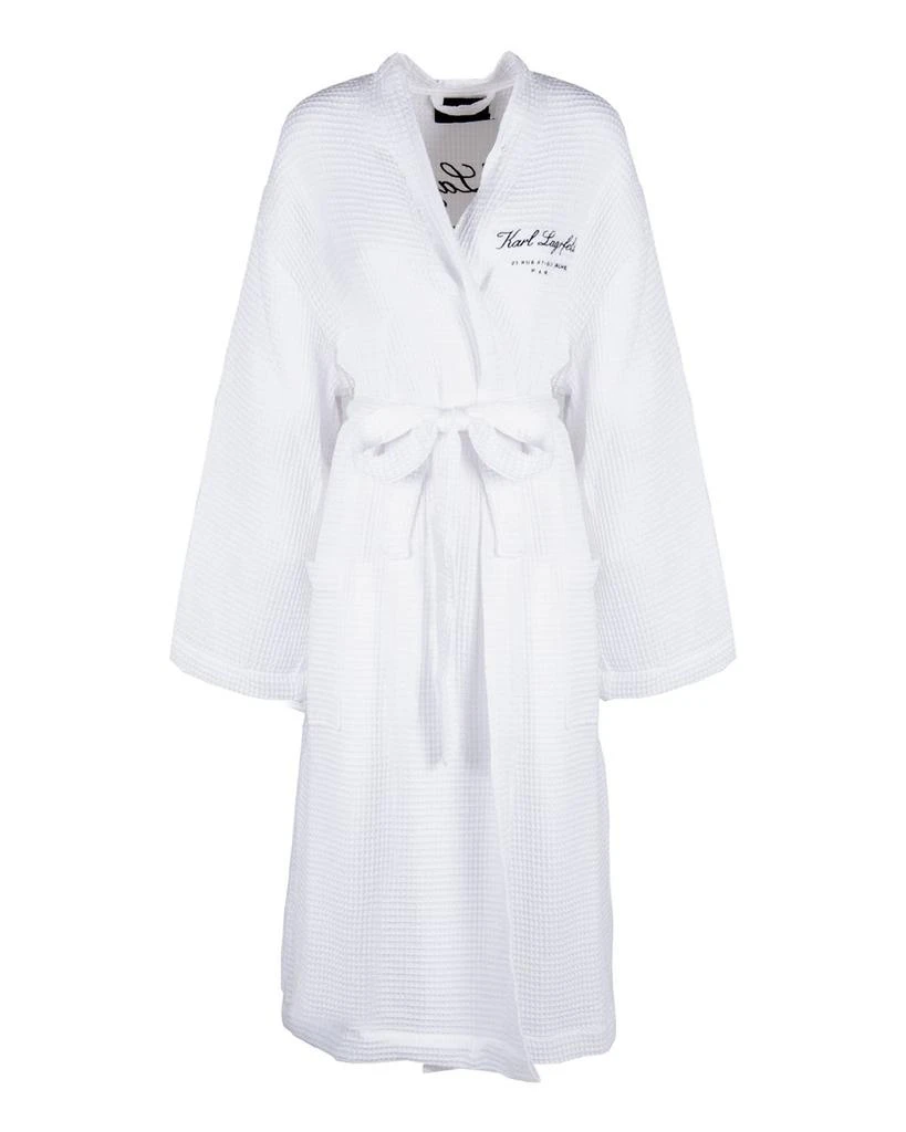 Karl Lagerfeld Paris Karl Lagerfeld Logo Printed Belted Bathrobe