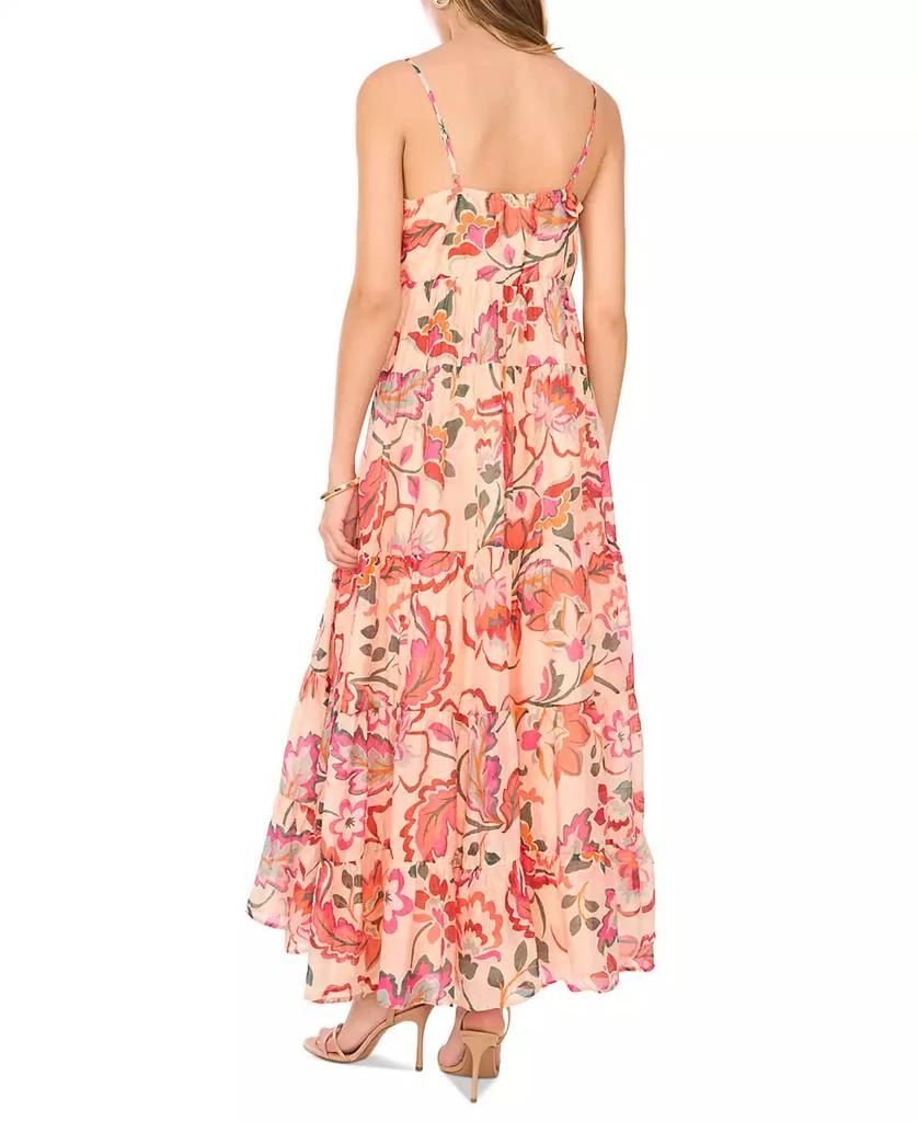 MSK Petite Printed V-Neck Sleeveless Tiered Maxi Dress 4