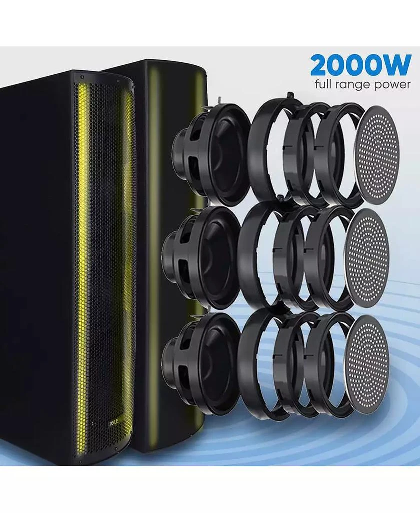 Pyle PS65ACT w/ Mic Input, Party Lights, FM Radio, Tripod
Remote Portable Bluetooth PA Speaker System 4