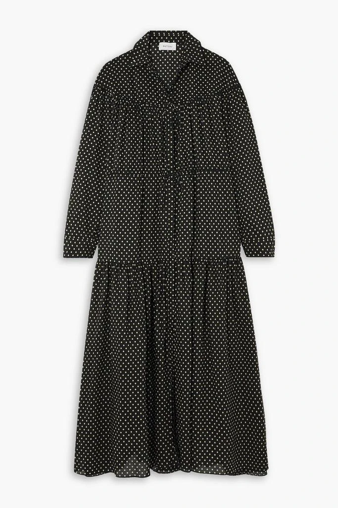 Matteau Tiered polka-dot cotton and silk-blend shirt dress 1