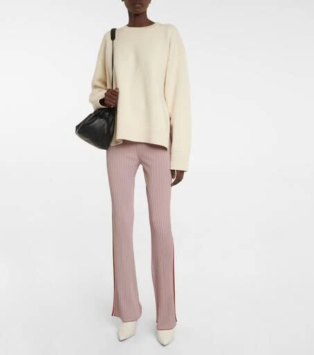Jil Sander Ribbed-knit high-rise flared pants 2