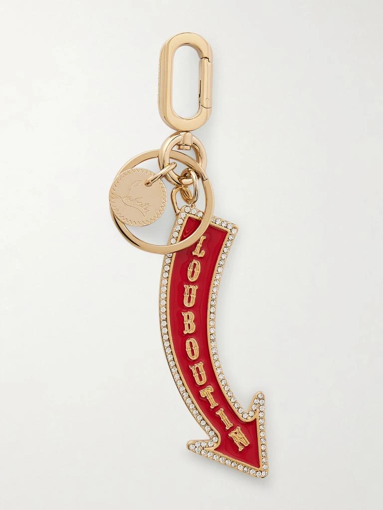 Christian Louboutin Gold-tone, Enamel And Crystal Keychain