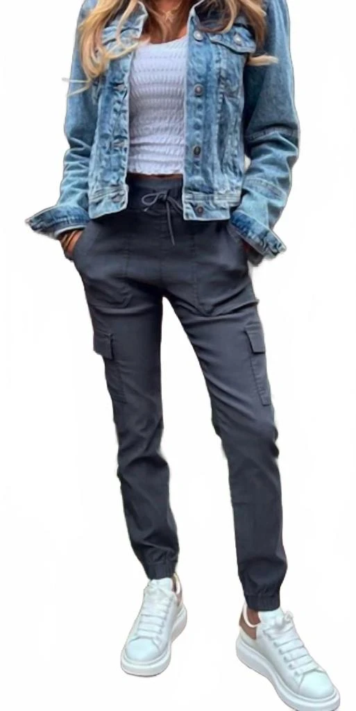 BEVY FLOG Gaya Cargo Jogger Pants In Charcoal 3