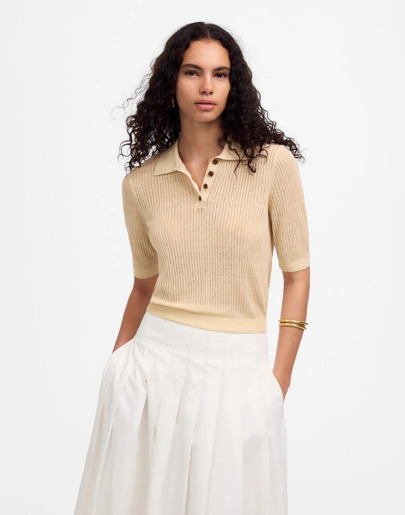 Madewell Short-Sleeve Polo Sweater Tee