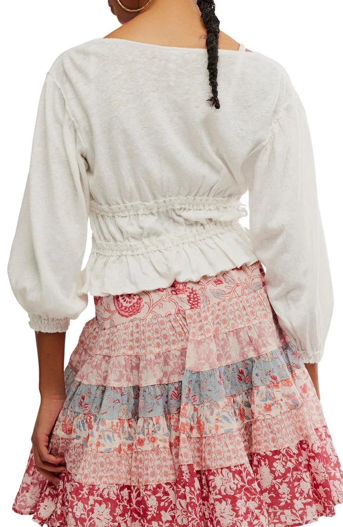 Free People Let
s Go Tie Front Linen 
Cotton Top 2