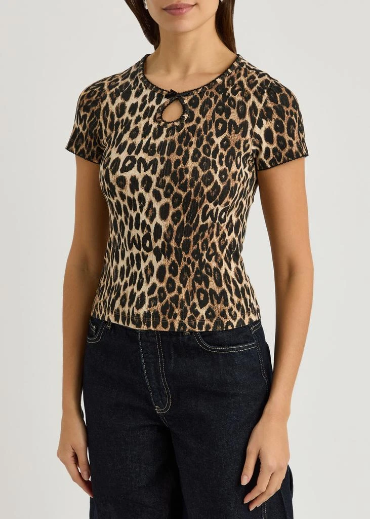 DAMSON MADDER Marnie leopard-print cotton-blend T-shirt 2