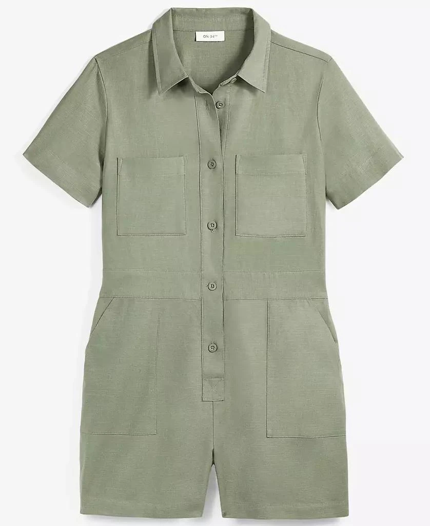 On 34th Women's Linen-Blend Utility Romper, Created for Macy's 5