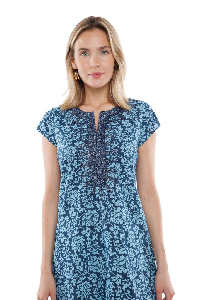 chinese dress ladies Woman's Blue Medallion Dress  Calypso St Barth