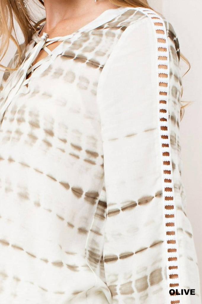 Kori Kori - Tie Dye Lace Up Top