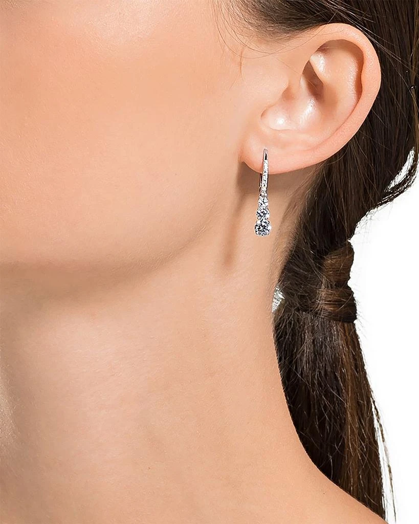 Swarovski Stilla Attract Triple Crystal Charm Hoop Earrings 2