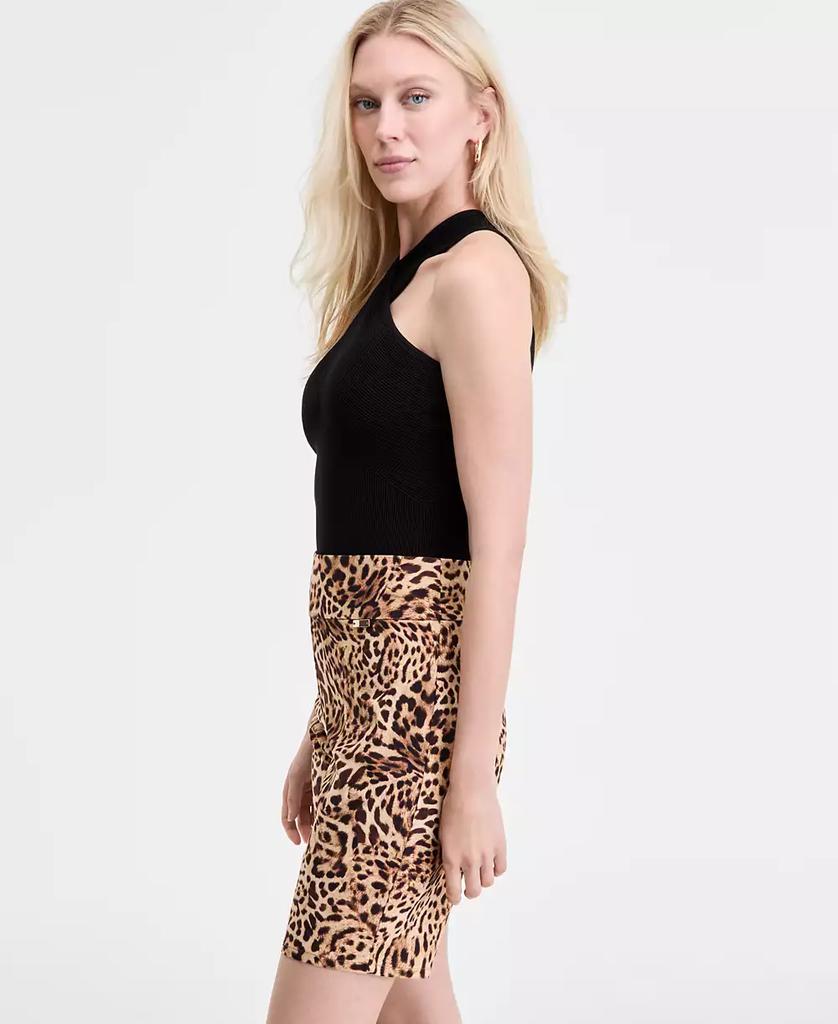 INC International Women's Animal-Print Pull-On Bermuda Shorts, Exclusively at Macy's