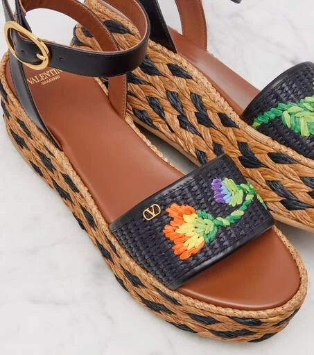 Valentino Bribri raffia espadrille wedges 5