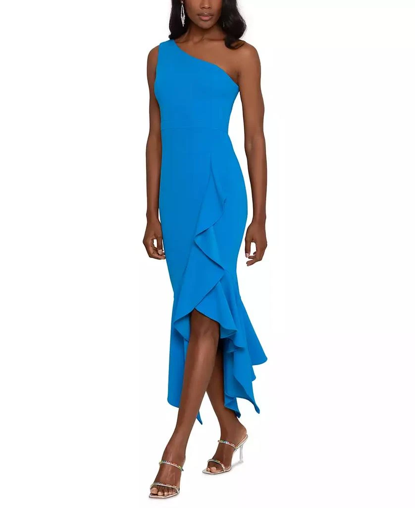 XSCAPE Women's One-Shoulder High-Low Dress 1