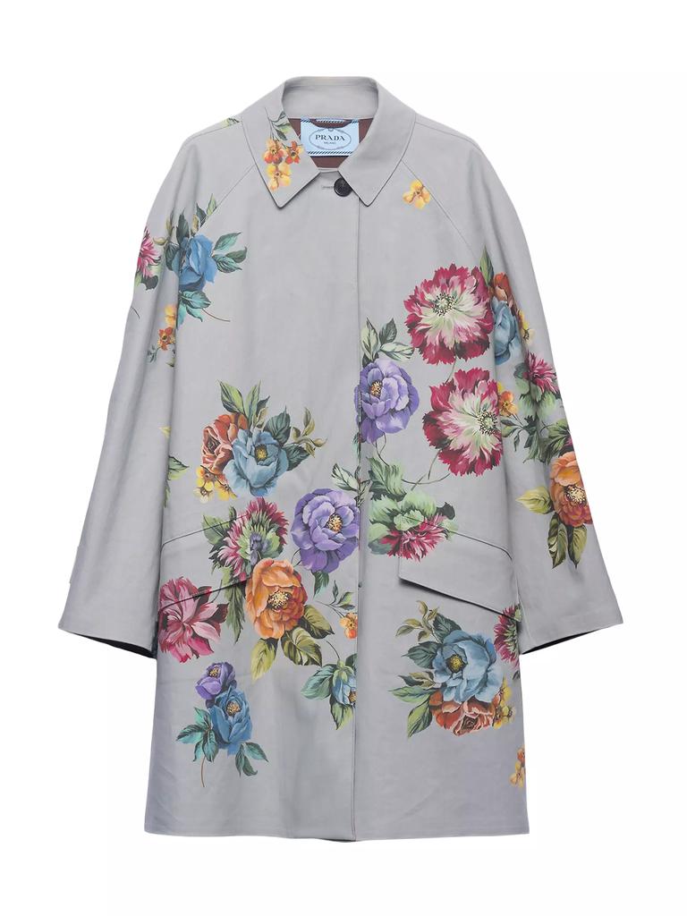 コート PRADA SINGLE-BREASTED COAT IN PRINTED COTTON Prada Printed Cotton Single-Breasted Coat BEIGE 44-8 - Coats