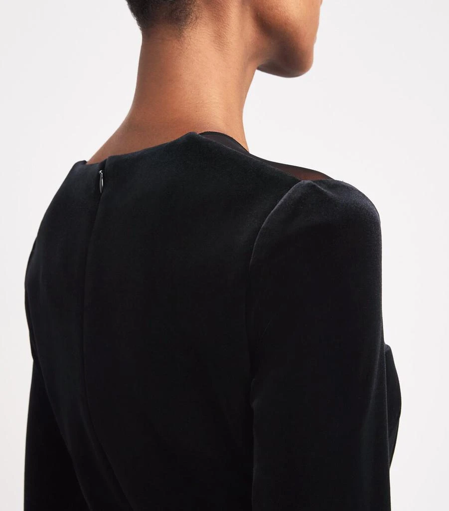 Alex Perry Velvet Mesh-Detail Midi Dress 6