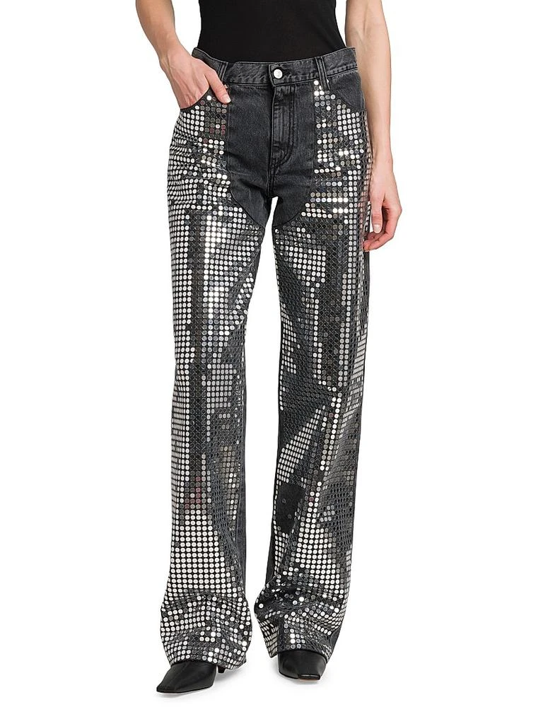 Stella McCartney Mirror Denim High-Rise Straight-Leg Jeans 3