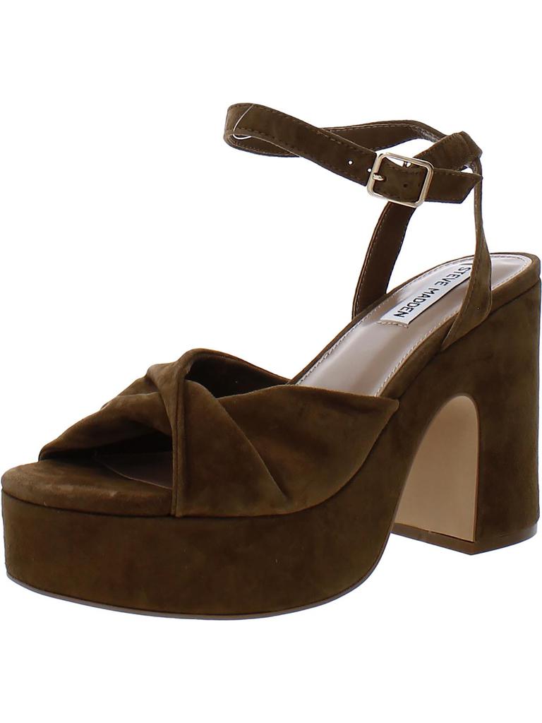 Steve Madden Caelan Womens Suede Block Heel Platform Sandals