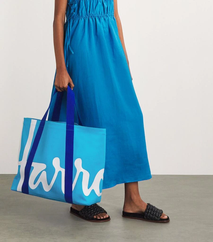 Harrods Large Cotton Logo Tote Bag 5