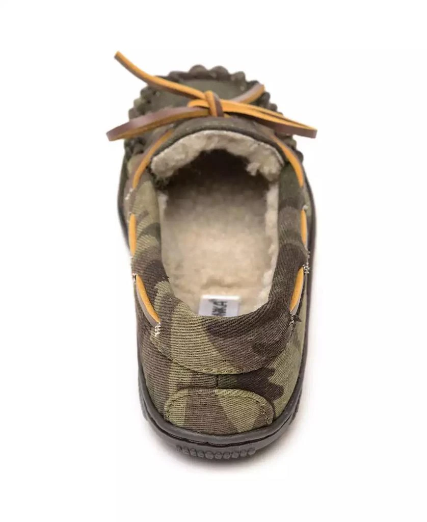 Minnetonka Toddler Boys Pile Lined Hardsole Moccasin Slippers 3