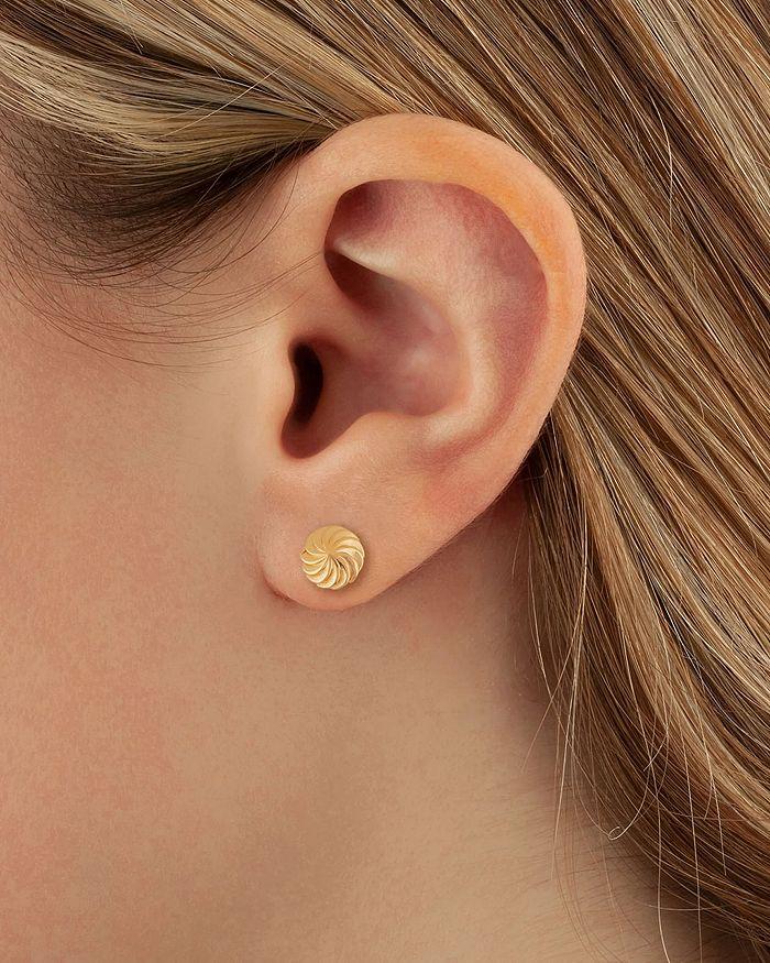 Moon & Meadow 14K Yellow Gold Round Starburst Stud Earrings