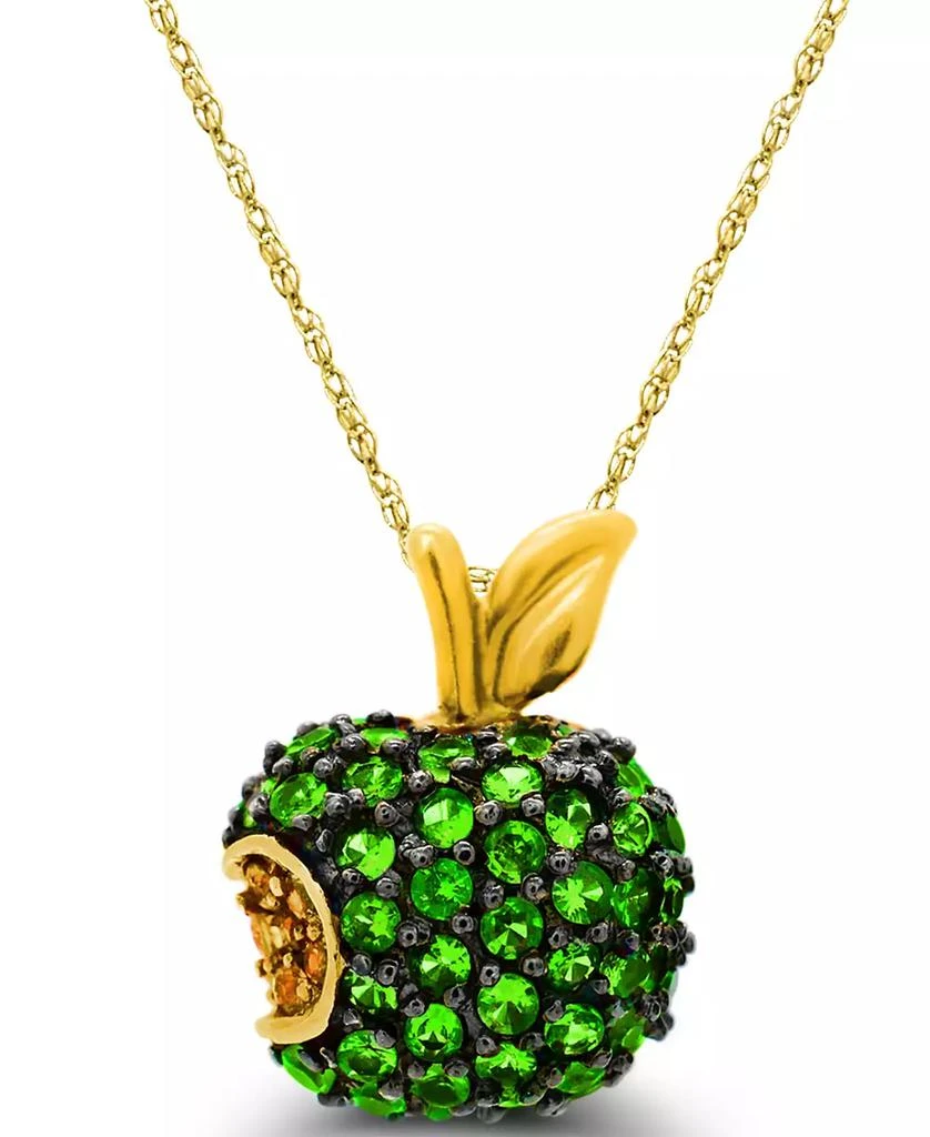 Macy
s Tsavorite (1-3/8  ct. t.w.) and Yellow Sapphire (1/10  ct. t.w.) Apple Pendant in 14K Gold