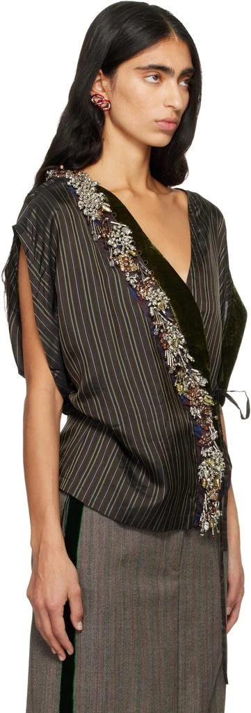 Dries Van Noten Brown Embellished Blouse 2