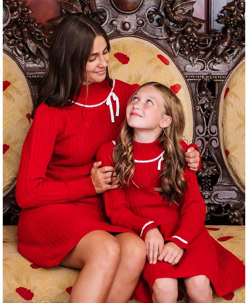 Hope 
Henry Toddler Girls
 Organic Mock Neck Ruffle Cuff Cable Sweater Dress 3