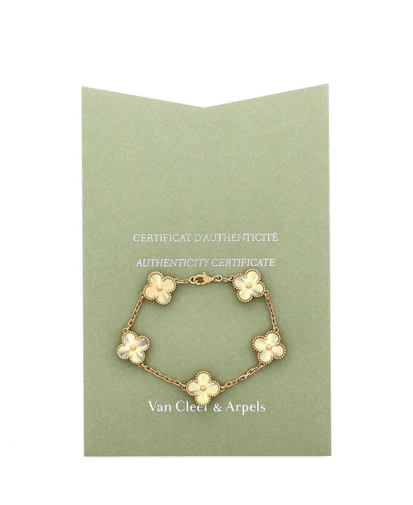Pre-Owned Van Cleef 
Arpels Vintage-like Alhambra 5 Motifs Bracelet Guilloche 18K Gold 4
