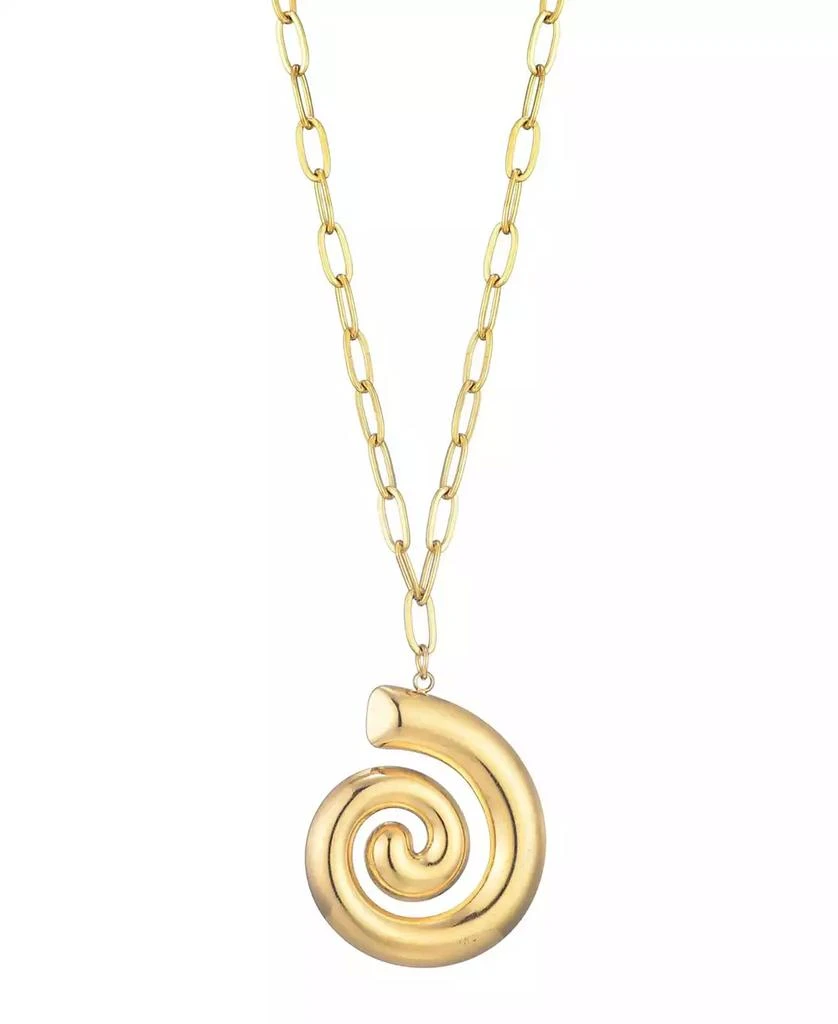 ADORNIA Tarnish Resistant Gold Swirl Paperclip Pendant Necklace