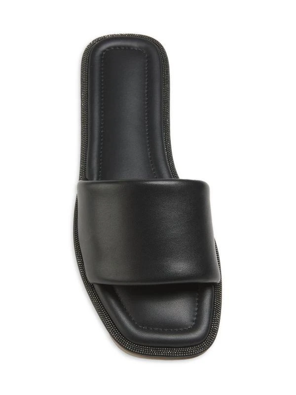 Brunello Cucinelli Monili Trim Leather Flat Sandals 5