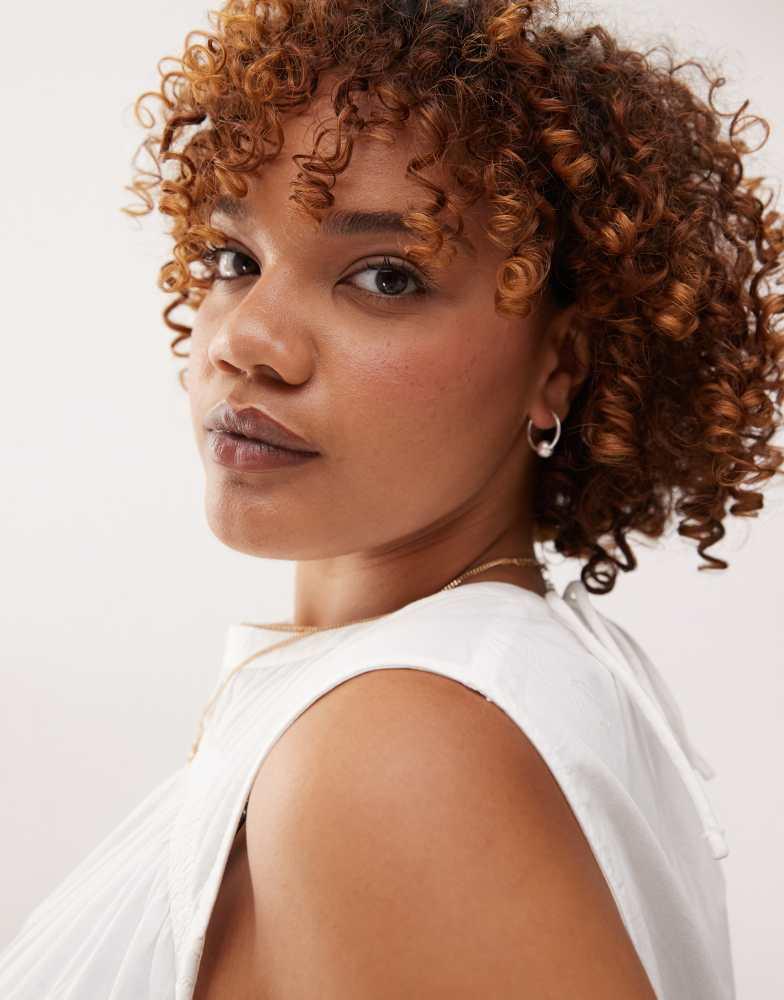 Weekday Weekday silver plated hoop earrings with worn silver effect
