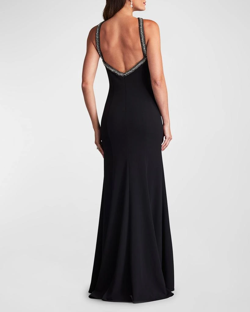 SHO by Tadashi Shoji Beaded Crepe Halter Trumpet Gown 4