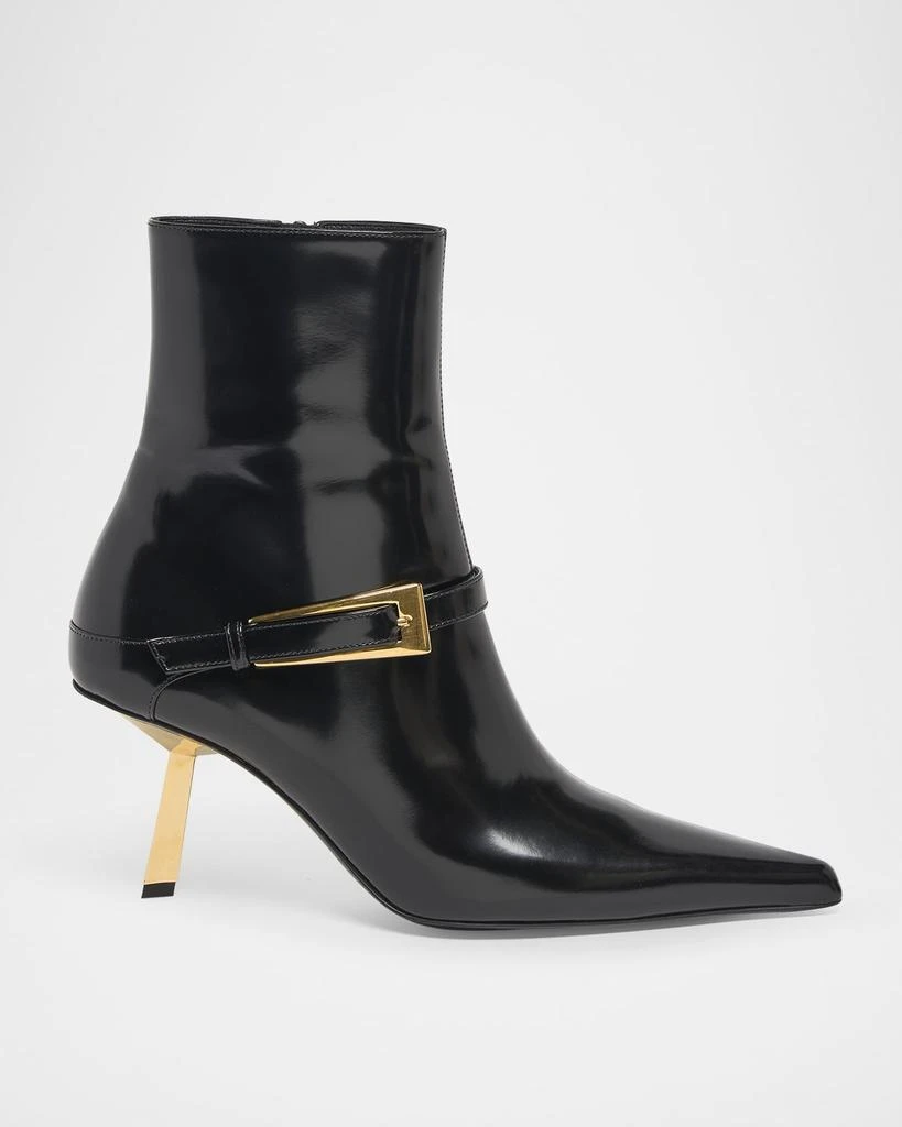 Yves Saint Laurent Lee Patent Buckle Stiletto Booties 1