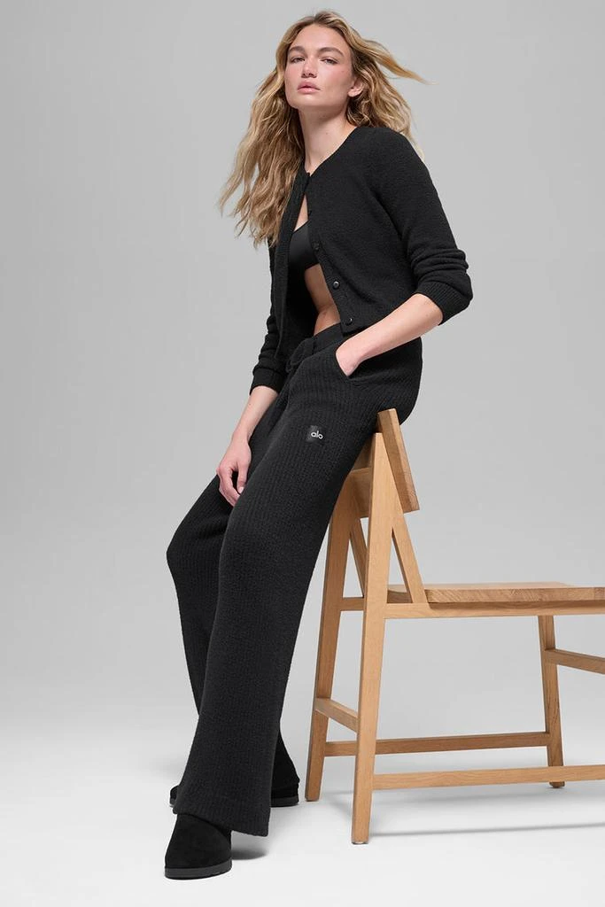 Alo Snuggle Up Sweater High-Waist Wide Leg Pant - Mushroom 5